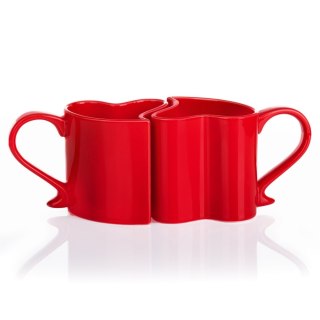 Dwa kubki w kształcie serca na prezent Walentynki Froster