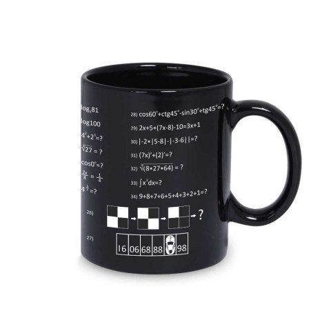 Gigantyczny Kubek Geniusza z zadaniami matematyka Froster