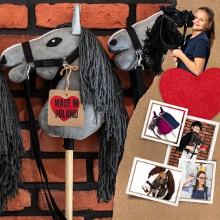 Hobby Horse Skippi - mały koń na kiju - Szary A5 - ręcznie robiony w Polsce Skippi