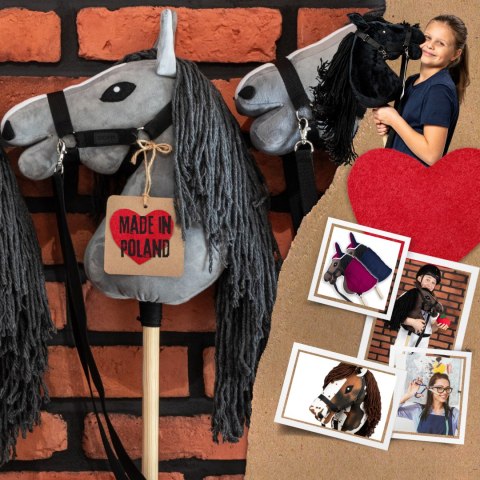 Hobby Horse Skippi - mały koń na kiju - Szary A5 - ręcznie robiony w Polsce Skippi Hobby Horse Skippi - mały koń na kiju - Szary A5 - ręcznie robiony w Polsce Skippi