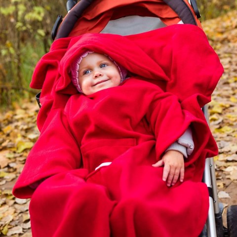 Kocyk zimowy Czerwony koc do wózka fotelika rękawy Baby Gadgets Kocyk zimowy Czerwony koc do wózka fotelika rękawy Baby Gadgets