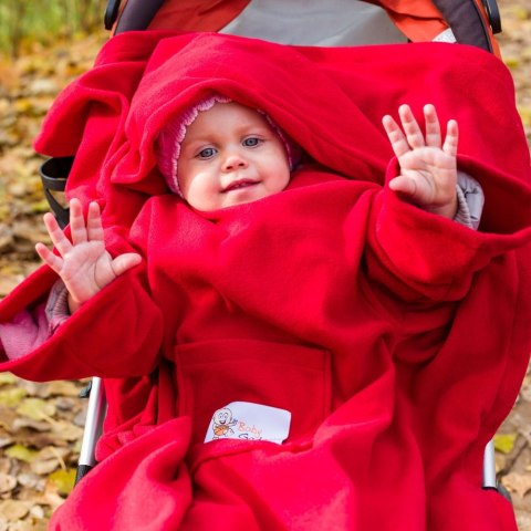 Kocyk zimowy Czerwony koc do wózka fotelika rękawy Baby Gadgets Kocyk zimowy Czerwony koc do wózka fotelika rękawy Baby Gadgets