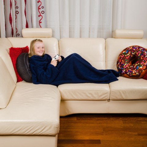 Kocyko - szlafrok Junior Granatowy koc z rękawami Froster Kocyko - szlafrok Junior Granatowy koc z rękawami Froster
