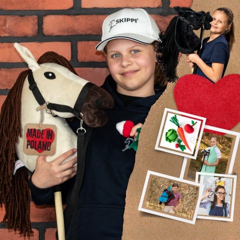 Skippi Hobby Horse z kantarem - Biszkopt - A3 HH - prezent na dzień dziecka Skippi