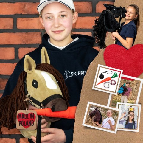 Skippi Hobby Horse z kantarem - Karmel - A3 HH - prezent na dzień dziecka Skippi