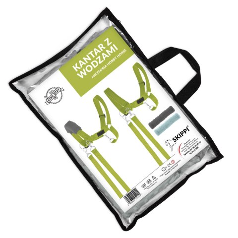 Skippi Kantar dla Hobby Horse - wodze, 2 wymienne futerka - jasny zielony Skippi