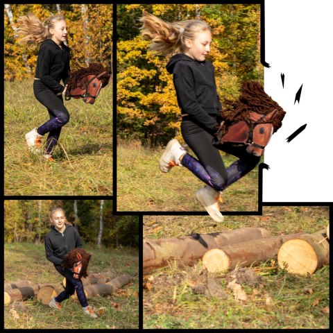 Zestaw Skippi - Hobby Horse Bursztyn i przeszkoda do skakania 135 cm Skippi