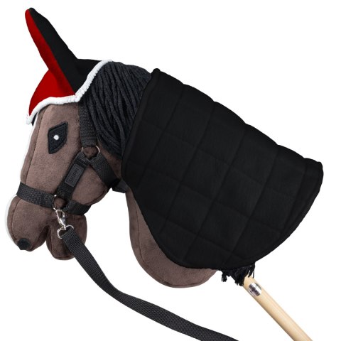 Zestaw Skippi - Hobby Horse Gniady - Derka i nauszniki - czerwona i czarna Skippi