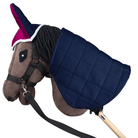Zestaw Skippi - Hobby Horse Gniady - Derka i nauszniki - fuksja i granat Skippi