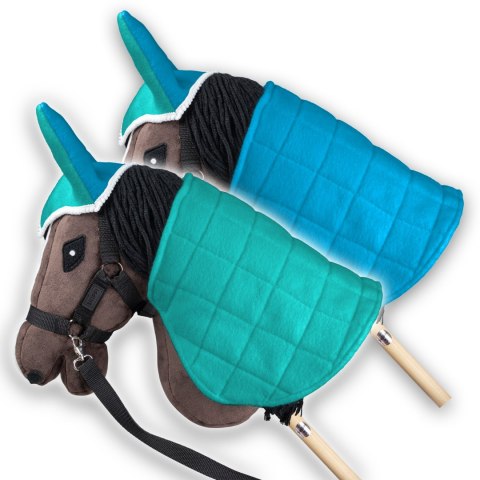 Zestaw Skippi - Hobby Horse Gniady - Derka i nauszniki - mięta i niebieski Skippi