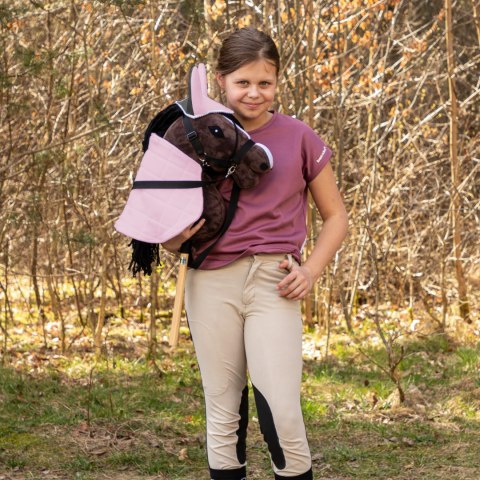Zestaw Skippi - Hobby Horse Gniady - Derka i nauszniki - różowa i szara Skippi