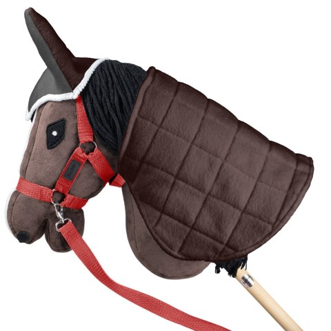 Zestaw Skippi - Hobby Horse Gniady - Derka szary i brąz - Kantar czerwony Skippi
