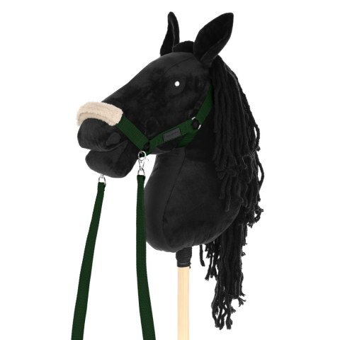 Zestaw Skippi - Hobby Horse czarny i dodatkowy kantar - ciemny zielony Skippi