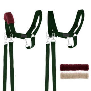 Zestaw Skippi - Hobby Horse szary i dodatkowy kantar - ciemny zielony Skippi