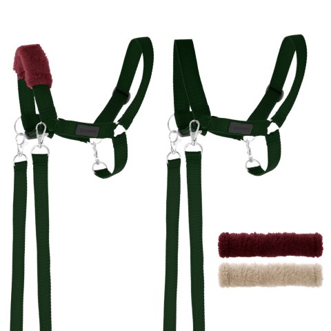 Zestaw Skippi - Hobby Horse szary i dodatkowy kantar - ciemny zielony Skippi
