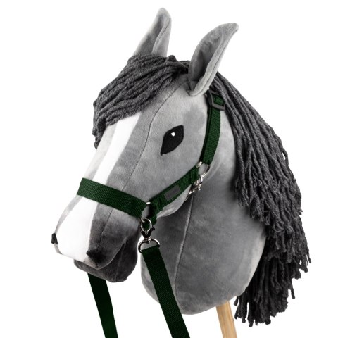 Zestaw Skippi - Hobby Horse szary i dodatkowy kantar - ciemny zielony Skippi