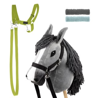 Zestaw Skippi - Hobby Horse szary i dodatkowy kantar - jasny zielony Skippi